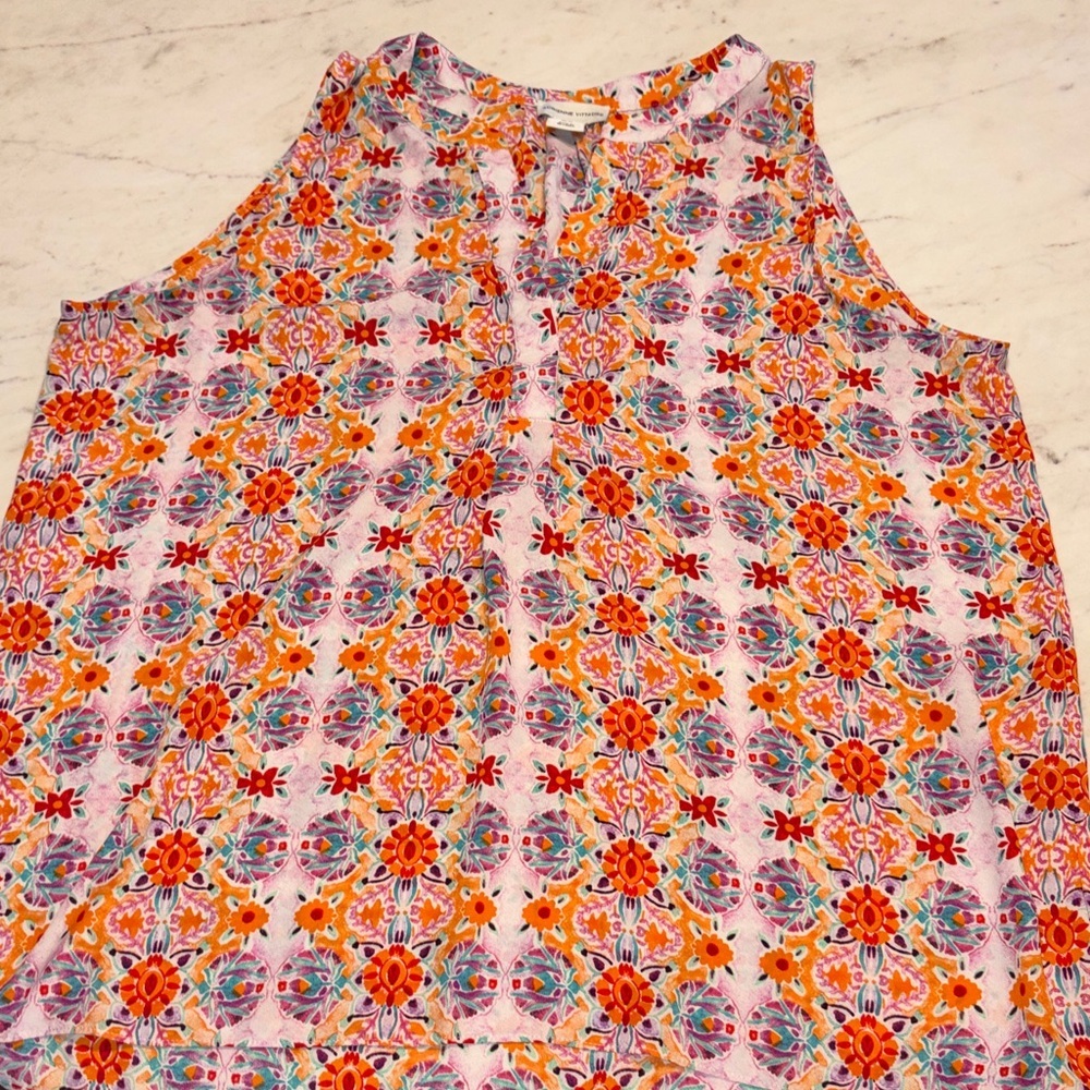 Adrienne Vittadini Multicolor Floral Blouse size XL